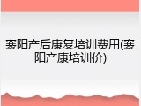 襄阳产后康复培训费用(襄阳产康培训价)