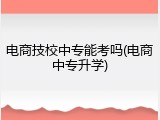 电商技校中专能考吗(电商中专升学)