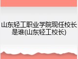 山东轻工职业学院现任校长是谁(山东轻工校长)