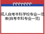 成人自考本科学校专业一览表(自考本科专业一览)