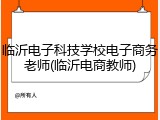 临沂电子科技学校电子商务老师(临沂电商教师)