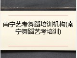 南宁艺考舞蹈培训机构(南宁舞蹈艺考培训)