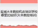 盐城大丰数控机床培训学校哪里比较好(大丰数控培训)