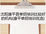 沈阳康平县单招培训比较好的机构(康平单招培训优选)