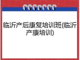 临沂产后康复培训班(临沂产康培训)