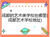 成都的艺术类学校在哪里(成都艺术学校地址)