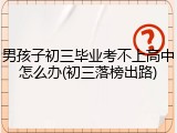 男孩子初三毕业考不上高中怎么办(初三落榜出路)