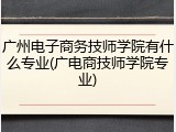 广州电子商务技师学院有什么专业(广电商技师学院专业)