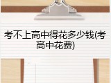 考不上高中得花多少钱(考高中花费)