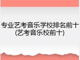 专业艺考音乐学校排名前十(艺考音乐校前十)