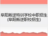 阜阳叛逆特训学校中职招生(阜阳叛逆职校招生)