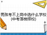 男孩考不上高中选什么学校(中考落榜择校)