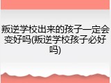 叛逆学校出来的孩子一定会变好吗(叛逆学校孩子必好吗)