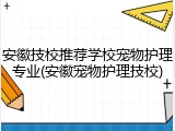 安徽技校推荐学校宠物护理专业(安徽宠物护理技校)