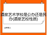 酒泉艺术学校是公办还是民办(酒泉艺校性质)