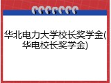 华北电力大学校长奖学金(华电校长奖学金)