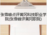 张雪峰点评黄冈科技职业学院(张雪峰评黄冈职院)