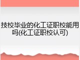 技校毕业的化工证职校能用吗(化工证职校认可)