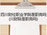四川财经职业学院是职高吗(川财院是职高吗)