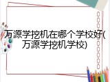 万源学挖机在哪个学校好(万源学挖机学校)
