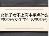 女孩子考不上高中学点什么技术好(女生学什么技术好)