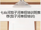 七台河茄子河单招培训班推荐(茄子河单招培训)