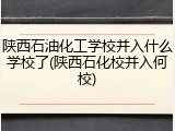陕西石油化工学校并入什么学校了(陕西石化校并入何校)