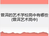 普洱的艺术学校高中有哪些(普洱艺术高中)