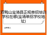 双鸭山宝清县正规单招培训学校在哪(宝清单招学校地址)
