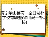 济宁梁山县高一全日制补习学校有哪些(梁山高一补习校)