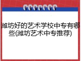 潍坊好的艺术学校中专有哪些(潍坊艺术中专推荐)