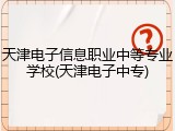 天津电子信息职业中等专业学校(天津电子中专)