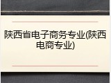陕西省电子商务专业(陕西电商专业)