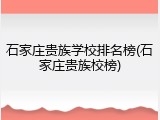 石家庄贵族学校排名榜(石家庄贵族校榜)