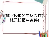 少林学校报名中职条件(少林职校招生条件)