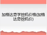 加格达奇学挖机价格(加格达奇挖机价)