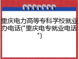 重庆电力高等专科学校就业办电话("重庆电专就业电话")