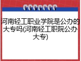 河南轻工职业学院是公办的大专吗(河南轻工职院公办大专)