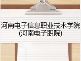 河南电子信息职业技术学院(河南电子职院)