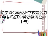 辽宁省劳动经济学校是公办中专吗(辽宁劳动经济公办中专)