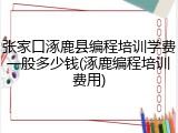 张家口涿鹿县编程培训学费一般多少钱(涿鹿编程培训费用)