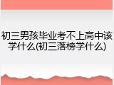 初三男孩毕业考不上高中该学什么(初三落榜学什么)