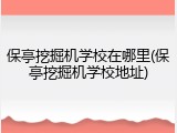 保亭挖掘机学校在哪里(保亭挖掘机学校地址)