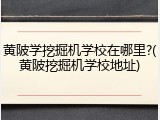 黄陂学挖掘机学校在哪里?(黄陂挖掘机学校地址)