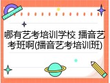 哪有艺考培训学校 播音艺考班啊(播音艺考培训班)