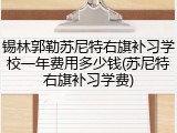 锡林郭勒苏尼特右旗补习学校一年费用多少钱(苏尼特右旗补习学费)