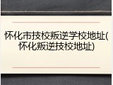 怀化市技校叛逆学校地址(怀化叛逆技校地址)