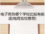 电子商务哪个学校比较有前途(电商名校推荐)