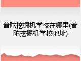 普陀挖掘机学校在哪里(普陀挖掘机学校地址)