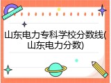 山东电力专科学校分数线(山东电力分数)